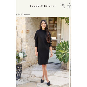 NWT Frank & Eileen Black Izzie Sweatshirt Dress Size L